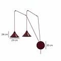 Emibig Emibig ABRAMO 2 BURGUNDY - Stilvolle skandinavische Pendelleuchte