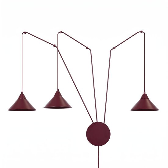 Emibig Emibig ABRAMO 3 BURGUNDY - Stijlvolle Scandinavische hanglamp voor elke ruimte