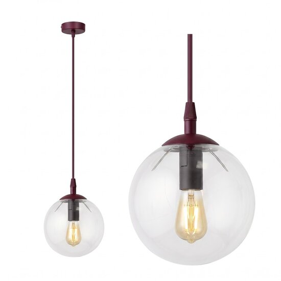 Emibig Emibig COSMO 1 BURGUNDY TRANSPARENT - Lampe suspendue moderne pour un éclairage élégant