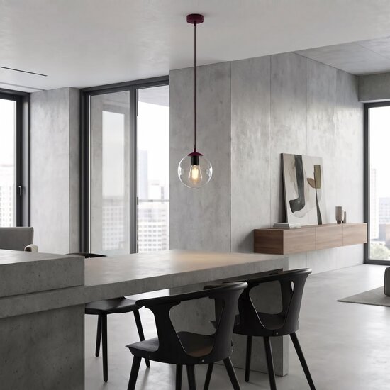 Emibig Emibig COSMO 1 BURGUNDY TRANSPARENT - Modern pendant lamp for stylish lighting