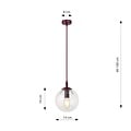 Emibig Emibig COSMO 1 BURGUNDY TRANSPARENT - Modern pendant lamp for stylish lighting