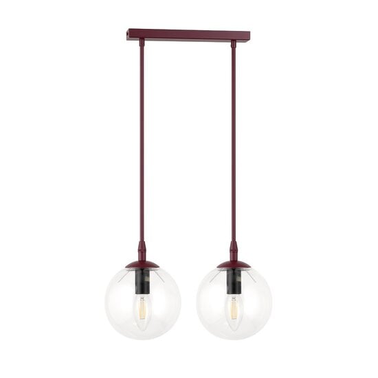 Emibig Emibig COSMO 2 BURGUNDY TRANSPARENT - Lampe suspendue moderne pour un éclairage élégant