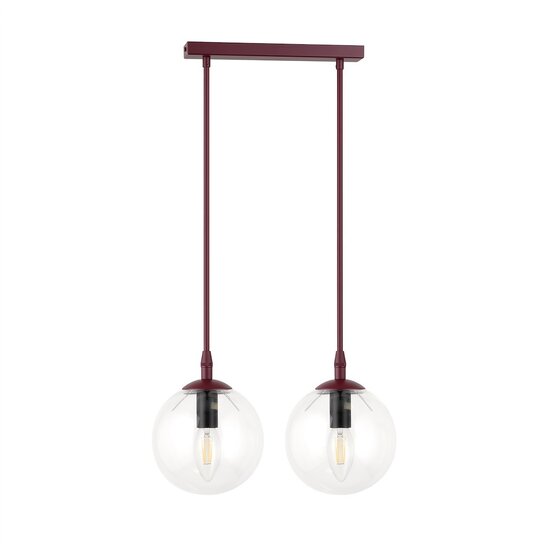 Emibig Emibig COSMO 2 BURGUNDY TRANSPARENT - Modern pendant lamp for stylish lighting