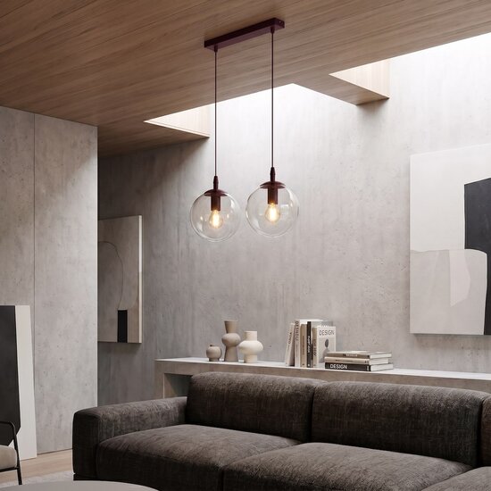 Emibig Emibig COSMO 2 BURGUNDY TRANSPARENT - Moderne Pendelleuchte für stilvolle Beleuchtung