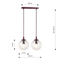 Emibig Emibig COSMO 2 BURGUNDY TRANSPARENT - Lámpara colgante moderna para una iluminación elegante