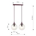 Emibig Emibig COSMO 2 BURGUNDY TRANSPARENT - Modern pendant lamp for stylish lighting