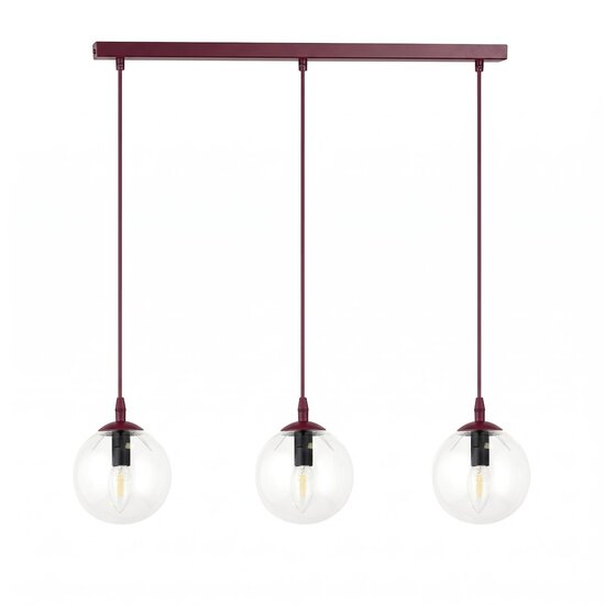 Emibig Emibig COSMO 3 BURGUNDY TRANSPARENT - Lampe suspendue moderne pour un éclairage élégant