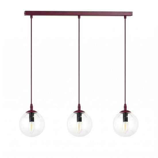 Emibig Emibig COSMO 3 BURGUNDY TRANSPARENT - Moderne Pendelleuchte für stilvolle Beleuchtung