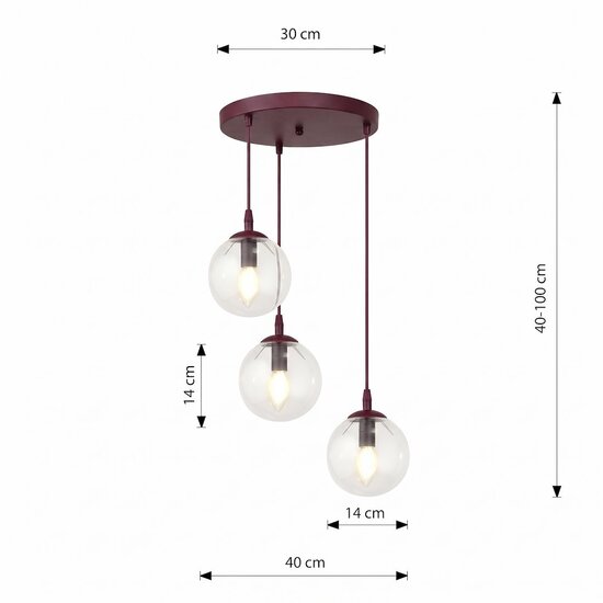 Emibig Emibig COSMO 3PREM BURGUNDY TRANSPARENT - Design moderne pour tous les espaces