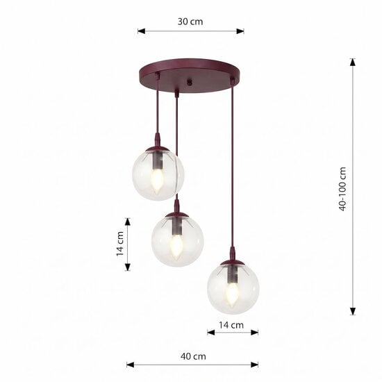 Emibig Emibig COSMO 3PREM BURGUNDY TRANSPARENT - Modern design for any space