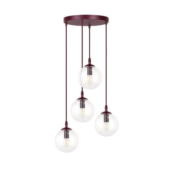 Emibig Emibig COSMO 4PREM BURGUNDY TRANSPARENT - Modern pendant lamp for stylish lighting