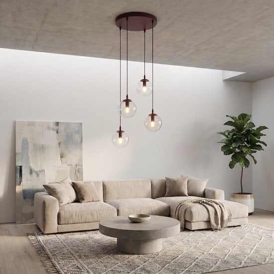 Emibig Emibig COSMO 4PREM BURGUNDY TRANSPARENT - Lámpara colgante moderna para una iluminación elegante