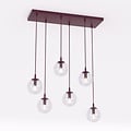 Emibig Emibig COSMO 6 BURGUNDY TRANSPARENT - Modern pendant lamp for stylish lighting