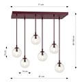 Emibig Emibig COSMO 6 BURGUNDY TRANSPARENT - Lampe suspendue moderne pour un éclairage élégant