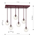 Emibig Emibig COSMO 6 BURGUNDY TRANSPARENT - Modern pendant lamp for stylish lighting