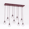 Emibig Emibig COSMO 9 BURGUNDY TRANSPARENT - Moderne hanglamp voor sfeervolle verlichting