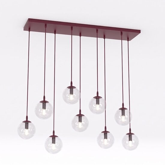 Emibig Emibig COSMO 9 BURGUNDY TRANSPARENT - Modern pendant lamp for stylish illumination
