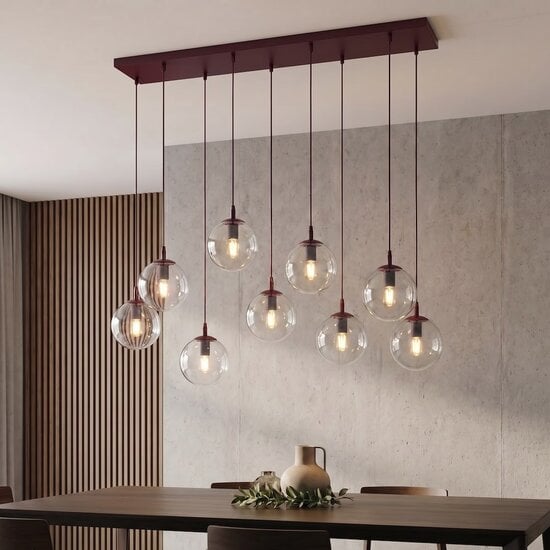 Emibig Emibig COSMO 9 BURGUNDY TRANSPARENT - Modern pendant lamp for stylish illumination