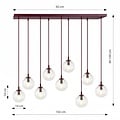 Emibig Emibig COSMO 9 BURGUNDY TRANSPARENT - Lámpara colgante moderna para una iluminación elegante