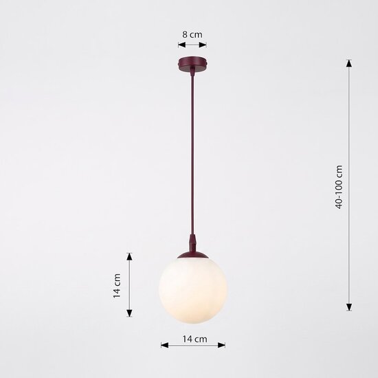 Emibig Emibig COSMO 1 BURGUNDY OPAL - Modern pendant lamp for stylish lighting