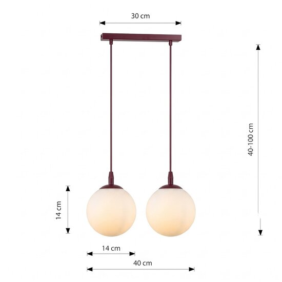 Emibig Emibig COSMO 2 BURGUNDY OPAL - Moderne Pendelleuchte für stilvolle Beleuchtung