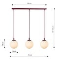 Emibig Emibig COSMO 3 BURGUNDY OPAL - Lámpara colgante moderna para una iluminación elegante