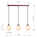 Emibig Emibig COSMO 3 BURGUNDY OPAL - Moderne Pendelleuchte für stilvolle Beleuchtung