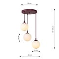 Emibig Emibig COSMO 3PREM BURGUNDY OPAL - Moderne Pendelleuchte für stilvolle Beleuchtung
