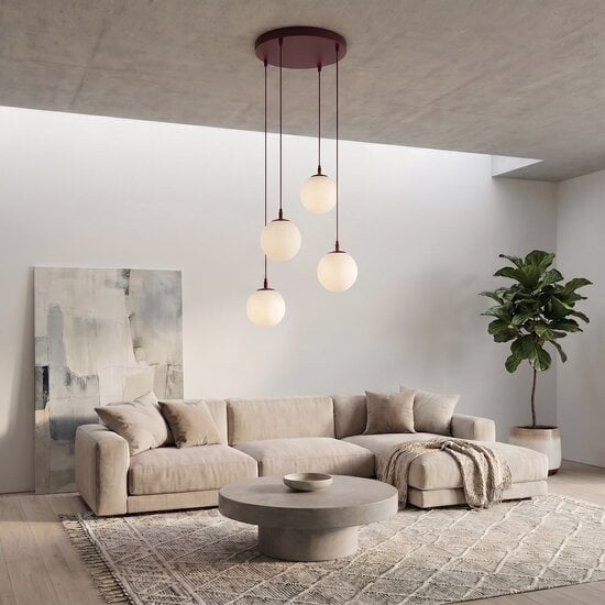Emibig Emibig COSMO 4PREM BURGUNDY OPAL - Moderne hanglamp voor sfeervolle verlichting