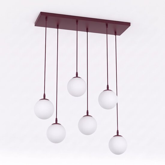 Emibig Emibig COSMO 6 BURGUNDY OPAL - Lámpara colgante moderna para una iluminación elegante