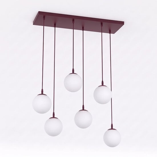 Emibig Emibig COSMO 6 BURGUNDY OPAL - Moderne hanglamp voor sfeervolle verlichting