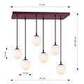 Emibig Emibig COSMO 6 BURGUNDY OPAL - Moderne hanglamp voor sfeervolle verlichting