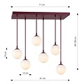 Emibig Emibig COSMO 6 BURGUNDY OPAL - Moderne Pendelleuchte für stilvolle Beleuchtung