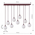 Emibig Emibig COSMO 9 BURGUNDY OPAL - Lampe suspendue moderne pour un éclairage élégant