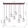 Emibig Emibig COSMO 9 BURGUNDY OPAL - Moderne hanglamp voor sfeervolle verlichting