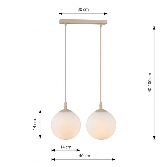 Emibig Emibig COSMO 2 MOKKA OPAL - Moderne hanglamp voor sfeervolle verlichting