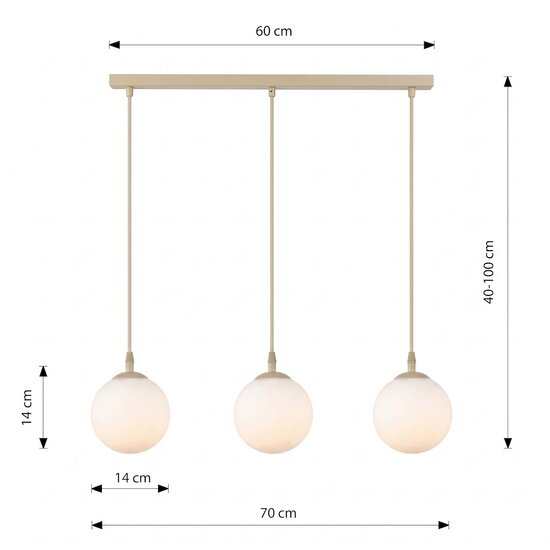 Emibig Emibig COSMO 3 MOKKA OPAL - Moderne hanglamp voor sfeervolle verlichting