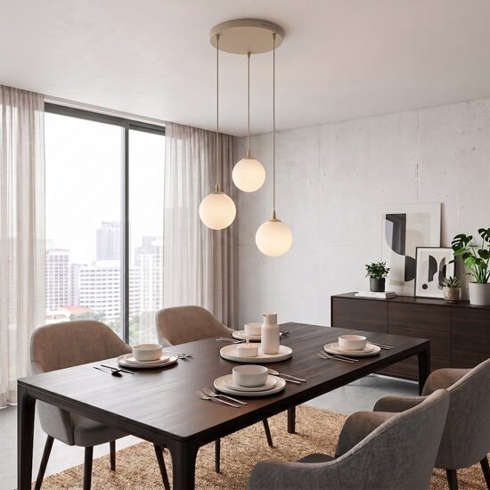 Emibig Emibig COSMO 3PREM MOKKA OPAL - Moderne hanglamp voor sfeervolle verlichting