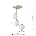 Emibig Emibig COSMO 3PREM MOKKA OPAL - Lampe suspendue moderne pour un éclairage élégant