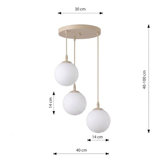 Emibig Emibig COSMO 3PREM MOKKA OPAL - Moderne Pendelleuchte für stilvolle Beleuchtung