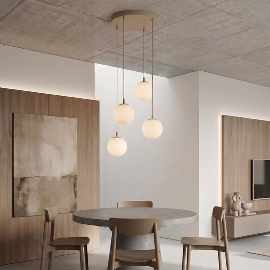 Emibig Emibig COSMO 4PREM MOKKA OPAL - Moderne Pendelleuchte für stilvolle Beleuchtung