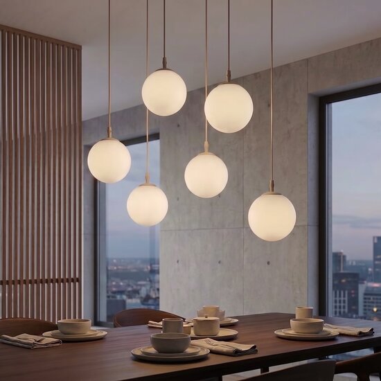 Emibig Emibig COSMO 6 MOKKA OPAL - Moderne Pendelleuchte für stilvolle Beleuchtung