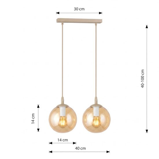 Emibig Emibig COSMO 2 MOKKA AMBER - Moderne hanglamp voor sfeervolle verlichting