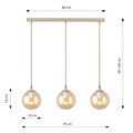 Emibig Emibig COSMO 3 MOKKA AMBER - Lampe suspendue moderne pour un éclairage chaleureux