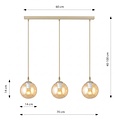 Emibig Emibig COSMO 3 MOKKA AMBER - Moderne hanglamp voor sfeervolle verlichting