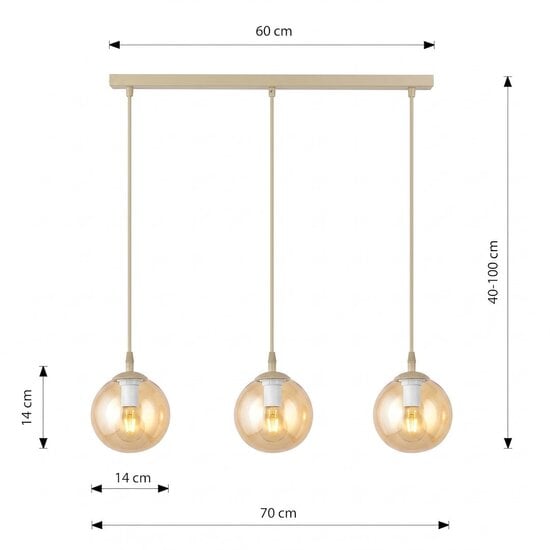 Emibig Emibig COSMO 3 MOKKA AMBER - Lampe suspendue moderne pour un éclairage chaleureux