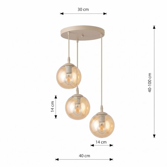 Emibig Emibig COSMO 3PREM MOKKA AMBER - Lámpara colgante moderna para una iluminación elegante