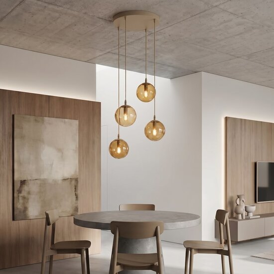 Emibig Emibig COSMO 4PREM MOKKA AMBER - Modern pendant lamp for stylish lighting