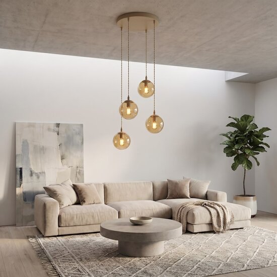 Emibig Emibig COSMO 4PREM MOKKA AMBER - Lámpara colgante moderna para una iluminación elegante