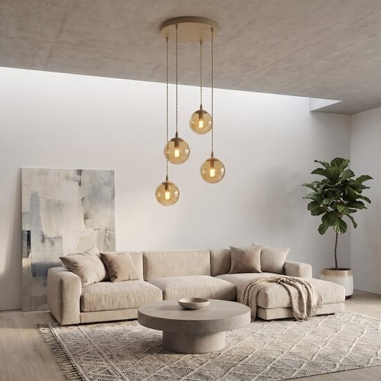 Emibig Emibig COSMO 4PREM MOKKA AMBER - Lampe suspendue moderne pour un éclairage élégant